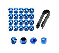 LPOJUHBSWAR 20pcs Car Wheel Nut Caps Set for Peugeot 108 208 308 T7 T9 3008 307 5008 4007 4008, Hexagonal Hub Bolt Screw Protection Cover Anti-Theft Dust Rust Tyre Nut Caps Parts,B/Blue-17mm