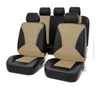 LPOJUHBSWAR Car Seat Covers for Honda CRV 2008-2025, Full Set Front And Rear Nonslip Leather Comfortable Breathable Seat Covers Accessories,E/Black Beige