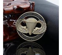 LPOK 2PCS United States Paratrooper Souvenir Bronze Plated Coin Collectible Airborne Challenge Coin Always Earned Commemorative Coin