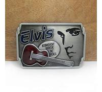LPOK feature zinc alloy retro ELVIS guitar music jeans gift belt buckle 02525 for men 4cm width loop -default,a