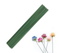 Lpolkvemelh 100 Pcs Plastic Flower Stems, 2mm x 30cm Green Lacquered Artificial Floral Rod, Flower Sticks Florists Wire Handmade DIY Craft Arranging Accessories for Artificial Wreaths Wedding Bouquet