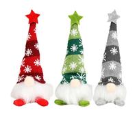 Lpoppcx 3pcs Christmas Gnomes Gift Plush With Light, Lighted Christmas Gnomes Decorations, Handmade Swedish Santa Gonks Christ-mas For Indoor Decoration Holiday Decor