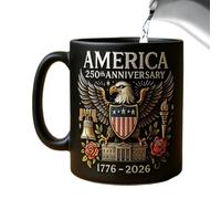 Lpoppcx Ceramic Coffee Mugs | 11 oz Coffee Ceramic Mug | with Handle 250th Cultural Symbol Commemorative Flag & Eagle Design Hot Drinkware for Women Men Tea Soup Travel
