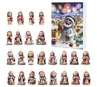 Lpoppcx Christmas Ornaments Countdown Calendar - Countdown Calendar with 24 Jesus Pendants | Cute 2D Flat Keepsake Scene Props for Fence Mantel Tree Living Room Window Wall