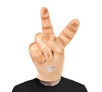 Lpoppcx Funny Halloween Headgear - Breathable Peace Sign Full Head Masque - Funny Latex Cosplay Breathable for Men Women Carnival Party Halloween