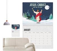 Lpoppcx Jesus Christ Calendar - Annual Calendar 2025 | Inspirational Motivational Jesus Christ Planner Religious Christian for Wall Desk Office Family Indoor School Students Teachers 11 x 8.5 inch