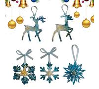 Lpoppcx Ornaments for Christmas Tree | 2D Acrylic Holiday Decorations Snowflake Ornament,Christmas Reindeer Decorations - for Windowsill Balconies Doorways Wall Garden Yard Path Porch