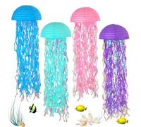 Lpoppcx Paper Lantern Decor,Under The Sea Jellyfish Paper Lanterns - Hangable Reusable Garlands Party Decoration for Stage Living Room Dining Room Bedroom