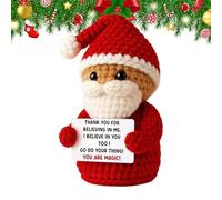 Lpoppcx Santa Claus Crochet Doll, Cute Festive Christmas Decoration - Merry Christmas Santa Claus Inspirational Doll - for Family Friends Adults Men Women Girls Teenager Father