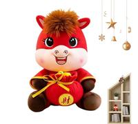 Lpoppcx Stuffed Horse Plush Toy | Plush Horse Toys,God Of Wealth and Peace Mascot Cartoon Doll Chinese New Year 2026 for Family Child Student Adult Friend