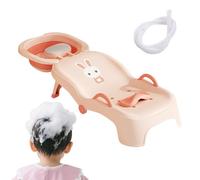 Lpoppcx Toddler Shampoo Chair,Foldable Kids Hair Washing Chair | Baby Recliner Seat Head Support for Ages 0-10 Bathroom Toilet Salon Home Girls