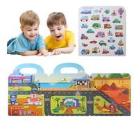 Lpoppcx Vehicles Sticker Book | Restickable Quiet Books Waterproof | Necessity Decoration With Handle, Foldable Early Education Learning Tool For Age 3+ For Home Travel
