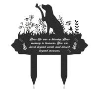 LPPIIUSSU Pet Memorial Plaques Dog Gifts - Waterproof Black Pets Headstone Remembrance Grave Markers Cemetery for Garden Sympathy Stake Ornaments 13.4 x 12 In