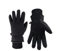LPQCGHNFD 【 Thickened Waterproof 】 Men's and Women's Unisex Deer Skin Two-Layer+Fleece Fleece Interior with Finger Design for Warmth and Touch Screen Gloves