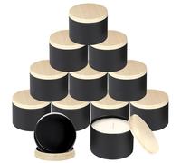 LPQKCcY Candle Jars 12 Pcs Reusable Metal Tins 4 OZ Bulk Small Jars with Lids for Candle Making DIY Supplies Container, for Soy Wax Candles, Travel-Friendly, Classic Home Decor