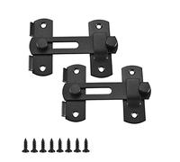 Lpraer 2 Pack 4 Inch Flip Latch Stainless Steel Gate Latches with Screws Bar Latch Safety Door Latch Lock for Gate Cabinet Fence Window (Black)