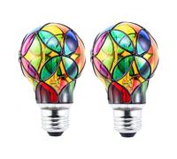 Lpraer 2 Pack E27 Edison Stained Glass LED Light Bulb Replacement for Table Lamp, Chandelier, Floor Lamp Bedroom Living Room Home Christmas Decoration Halloween