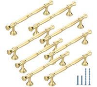 Lpraer 8 Pack 6.73" Brushed Gold Cabinet Pulls, 128mm Hole Centre Solid Zinc Hardware - Modern Drawer Handles for Kitchen Cabinets, Bathroom Dressers & Wardrobe Doors