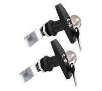 Lpraer Pack of 2 T Handle Lock Rotary Lock Tool Box Garage Door Lock Trailer Lock for Caravan Trailer Canopy