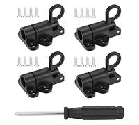 Lpraer Pack of 4 Automatic Locking Door Bolt Spring Lock Bounce Spring Door Lock Zinc Alloy with Screws for Windows Wooden Doors Cabinet Doors Garden Doors Black