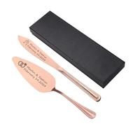 Lpraer Personalized Cake Cutting Set of 2 for Wedding, Custom Elegant Cake Knife and Server Set, Stainless Steel Pie Cutter Serving for Bridal Anniversary Valentine's Day Birthday Gift (Rose Gold)