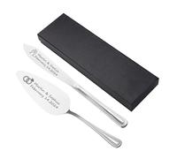 Lpraer Personalized Cake Cutting Set of 2 for Wedding, Custom Elegant Cake Knife and Server Set, Stainless Steel Pie Cutter Serving for Bridal Anniversary Valentine's Day Birthday Gift (Silver)
