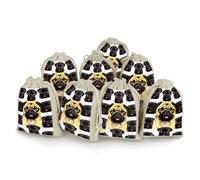 LPSADGF 8 PCS Black Yellow Pug Drawstring Gift Bags Reusable Cotton Linen Storage Pouches for Christmas, Weddings, Parties, Favors 4.9"x6.7" Small Burlap Bags