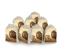 LPSADGF 8 PCS Lion Sheep Drawstring Gift Bags Reusable Cotton Linen Storage Pouches for Christmas, Weddings, Parties, Favors 4.9"x6.7" Small Burlap Bags