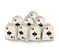 LPSADGF 8 PCS Spades K Poker Drawstring Gift Bags Reusable Cotton Linen Storage Pouches for Christmas, Weddings, Parties, Favors 4.9"x6.7" Small Burlap Bags