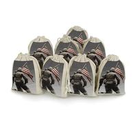 LPSADGF 8 PCS United States Marine Drawstring Gift Bags Reusable Cotton Linen Storage Pouches for Christmas, Weddings, Parties, Favors 4.9"x6.7" Small Burlap Bags