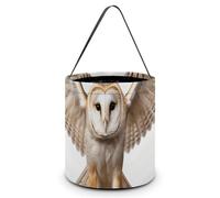 LPSADGF A Barn Owl Halloween Tote Bags for Trick Or Treating - Large Capacity Candy Buckets with Handles