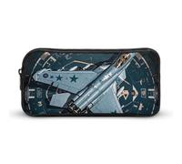 LPSADGF Air Force Fighter Jet Pencil Pouch Large Capacity Pencil Case- Multi-Use Zippered Pen Organizer, Portable Makeup Bag & Travel Pouch for Office Stationery (8.7x4.7)