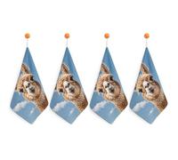 LPSADGF Alpaca Llama Kitchen Hand Towels Absorbent Towels Quick-Drying Towel with Loop & Hook Soft Dish Cloths for Kitchen & Bathroom 4PCS