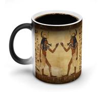 LPSADGF Ancient Egyptian Coffee Mug Color Changing Mug Funny Heat Sensitive Color Changing Coffees Cup Ceramic Magic Cup Novelty Coffee Mugs Personalized Tea Cups Gift for Women Men