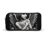 LPSADGF Angel Portrait Style Pencil Pouch Large Capacity Pencil Case- Multi-Use Zippered Pen Organizer, Portable Makeup Bag & Travel Pouch for Office Stationery (8.7x4.7)
