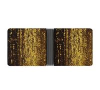 LPSADGF Animal Deer Men's Wallet Leather Money Clip Slim Passcase With 6 Card Slots, 2 Hidden Pockets, Gold Sequin Sparkle, One Size, Modern