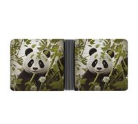 LPSADGF Animal Deer Men's Wallet Leather Money Clip Slim Passcase With 6 Card Slots, 2 Hidden Pockets, panda, One Size, Modern