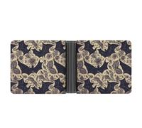 LPSADGF Animal Deer Men's Wallet Leather Money Clip Slim Passcase With 6 Card Slots, 2 Hidden Pockets, Bat Print, One Size, Modern