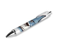 LPSADGF Ballpoint Pens 1 PCS, Blue Shark Pictures Retractable Smooth Writing Pens with Quick-Drying Ink, Comfort Grip Office Black Pens for Everyday Use, Bulk Office Supplies for Professionals