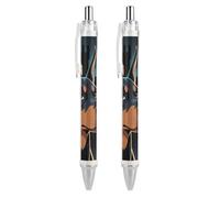 LPSADGF Ballpoint Pens 2 PCS, Doberman Pinscher Retractable Smooth Writing Pens with Quick-Drying Ink, Comfort Grip Office Black Pens for Everyday Use, Bulk Office Supplies for Professionals