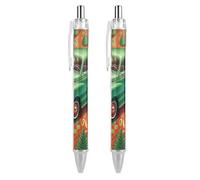 LPSADGF Ballpoint Pens 2 PCS, Green Car Retractable Smooth Writing Pens with Quick-Drying Ink, Comfort Grip Office Black Pens for Everyday Use, Bulk Office Supplies for Professionals