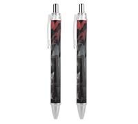 LPSADGF Ballpoint Pens 2 PCS, Horror Skull Theme Cat Retractable Smooth Writing Pens with Quick-Drying Ink, Comfort Grip Office Black Pens for Everyday Use, Bulk Office Supplies for Professionals
