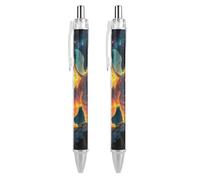 LPSADGF Ballpoint Pens 2 PCS, Strange Creature Retractable Smooth Writing Pens with Quick-Drying Ink, Comfort Grip Office Black Pens for Everyday Use, Bulk Office Supplies for Professionals