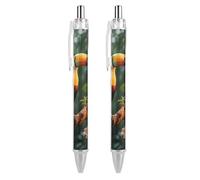 LPSADGF Ballpoint Pens 2 PCS, Toucan on The Tree Retractable Smooth Writing Pens with Quick-Drying Ink, Comfort Grip Office Black Pens for Everyday Use, Bulk Office Supplies for Professionals