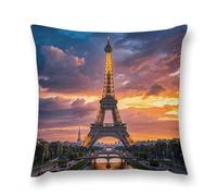 LPSADGF Beautiful Eiffel Tower Paris Throw Pillow Covers Farmhouse Cushion Cover Boho Plush Pillowcase Decorative Square Pillow Case for Couch Sofa Bed Living Room Home Decor 20 "x20
