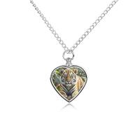LPSADGF Big Tiger Pet Cremation Jewelry for Ashes, Pet Urn Necklace Dog Cat Ashes Holder Memorial Locket Pendant with Long Chain, Cremation Urn Necklace for Pets Lovers