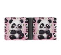 LPSADGF Bike Men's Wallet Leather Money Clip Slim Passcase With 6 Card Slots, 2 Hidden Pockets, Panda Star, One size, Modern