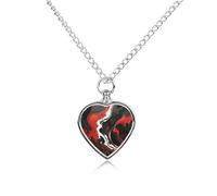 LPSADGF Black And Red Marble Pet Cremation Jewelry for Ashes, Pet Urn Necklace Dog Cat Ashes Holder Memorial Locket Pendant with Long Chain, Cremation Urn Necklace for Pets Lovers
