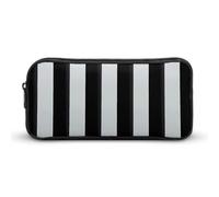 LPSADGF Black And-White Stripes Pencil Pouch Large Capacity Pencil Case - Multi-Use Zippered Pen Organizer, Portable Makeup Bag & Travel Pouch for Office Stationery (8.7x4.7)