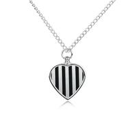 LPSADGF Black And-White Stripes Pet Cremation Jewelry for Ashes, Pet Urn Necklace Dog Cat Ashes Holder Memorial Locket Pendant with Long Chain, Cremation Urn Necklace for Pets Lovers